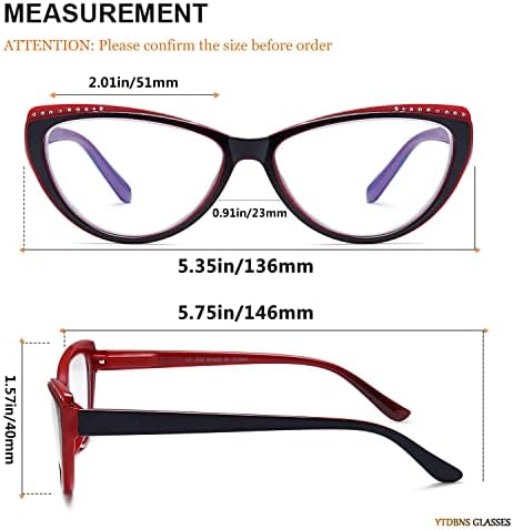 YTDBNS okuma gözlüğü mavi ışık engelleme-3 Paket Hafif Okuyucular kedi gözü tasarımcı gözlük Kadınlar için