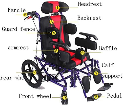 SXFYGYQ Çocuk / Yetişkin Tamamen Yalan Alüminyum Alaşımlı Tekerlekli Sandalye, İnme Hemipleji Orta Yaşlı ve Yaşlı Yüksek Sırt