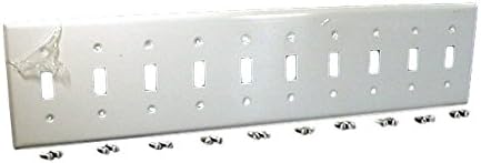 Leviton S604 - W Beyaz Boyalı Metal On Gang Geçiş ışık anahtarı Duvar Plakası