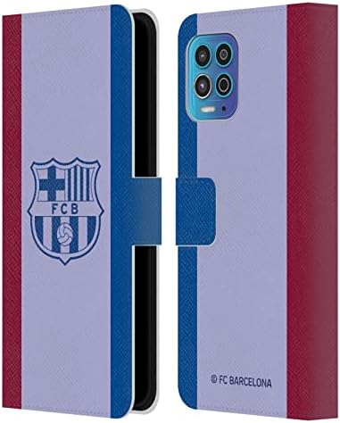 Kafa Durumda Tasarımları Resmi Lisanslı FC Barcelona Uzakta 2021/22 Crest KİTİ Deri Kitap Cüzdan Kılıf Kapak Motorola Moto G100