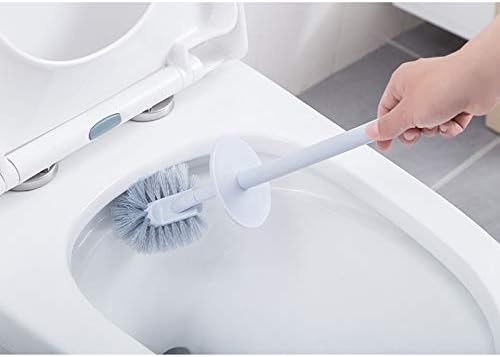 hanxıaoyıshop Tuvalet Fırçası Taban ve Kapaklı Plastik Tuvalet Fırçası Uzun Saplı Kalın Kıllar Tuvaleti Temizlemek için İyi bir