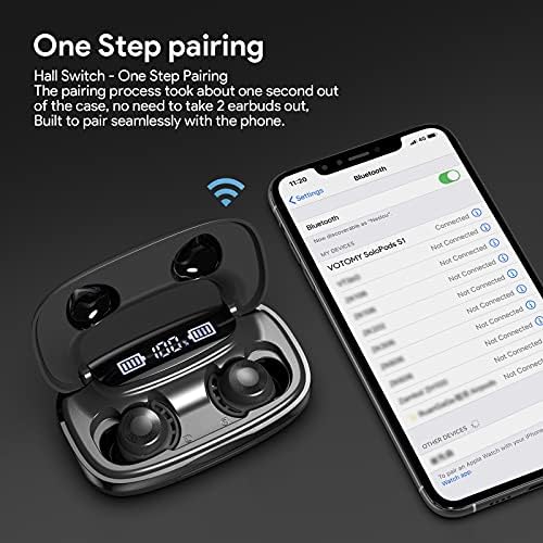 Votomy SoloPods S1 Kablosuz Kulaklıklar, Bluetooth 5.0 Kulak İçi Kulaklıklar 100H Oynatma IPX8 Su Geçirmez Derin Bas