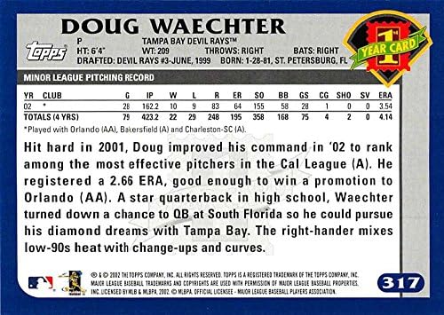 2003 Topps Ev Sahibi Takım Avantajı 317 Doug Waechter NM-MT RC Çaylak Kartı Şeytan Işınları