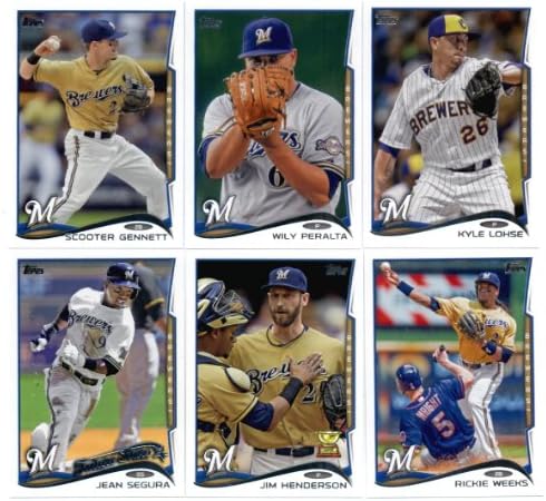 2013 Ve 2014 Topps Milwaukee Brewers Beyzbol Kartı Takım Setleri (Her İki Yıldan İtibaren Komple Seri 1 ve 2 )