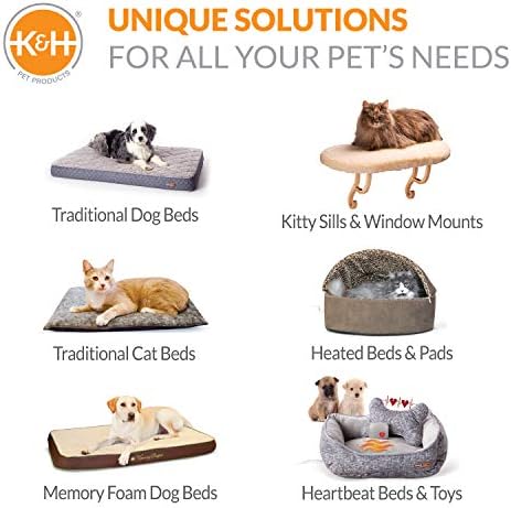 K & H Evcil Hayvan Ürünleri Kendiliğinden Isınan Salon Uyuyan Evcil Hayvan Yatağı, Isı Yansıtan Astar, Makinede Yıkanabilir,