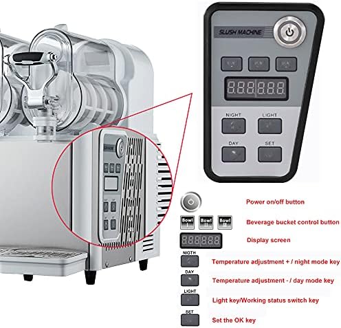 Ticari Buz Slush Makinesi, 6L Margarita Dondurulmuş İçecek Soğutma İçecek Dispenseri Snowcone Slushie Suyu Makinesi Paslanmaz