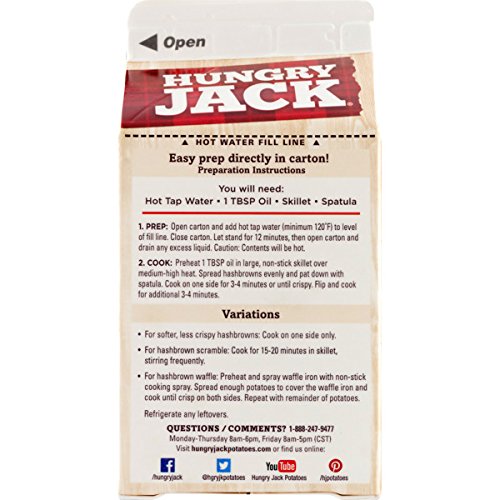 Hungry Jack Orijinal Hashbrowns, 4.2 Oz Karton (8'li Paket), %100 Idaho Patatesten Yapılmış, Glutensiz
