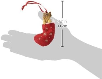 Noel Baba'nın Küçük Arkadaşları El Boyalı ve Dikişli Detay ile Yorkie Köpek Noel Çorap Süsleme