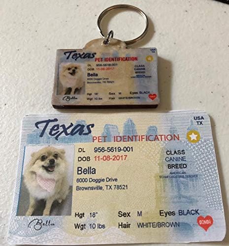 ” N/A Texas Sürücü Belgesi Evcil Hayvanlar ve Cüzdan Kartı için Özel Köpek Etiketi-Kişiselleştirilmiş Evcil Hayvan Kimlik Etiketleri-Köpekler