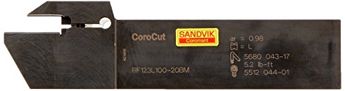 Sandvik Coromant RF123L100-20BM Çelik CoroCut 1-2 Sap Aracı Ayrılık ve Kanal Açma Tutucu, 0.984 Maksimum Kesme Derinliği
