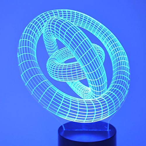 3D Illusion Yüzükler LED Gece ışık Lambası, 7 Renk Kademeli Değişen Dokunmatik Anahtarı USB Masa Lambası Çocuklar için Hediye