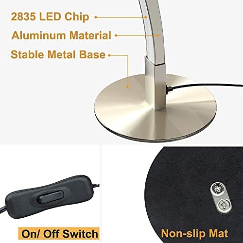 DLLT Spiral Tasarım LED Masa Lambası,sıcak Beyaz 3000 K Başucu Lambaları Metal Taban Modern Masa Lambası, 1.52 m Kablo 6 W 350LM