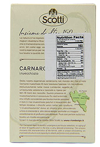 18 Aylık Yaşlı Carnaroli Pirinci, Risoto Pirinci, %100 İtalyan, 850 gram Şef Seçimi, Kolay Hazırlanmak için Tarif Dahil, Glutensiz,