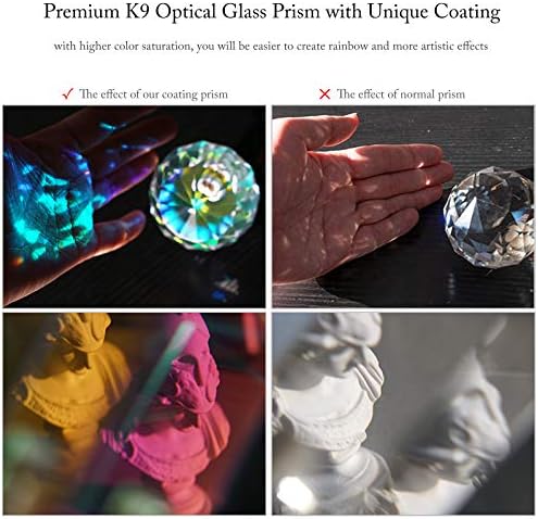Selens Fotoğraf Prizma kristal top ile Mini Tripod, K9 optik cam prizma öğretim için ışık spektrumu Fizik gökkuşağı etkisi makinesi