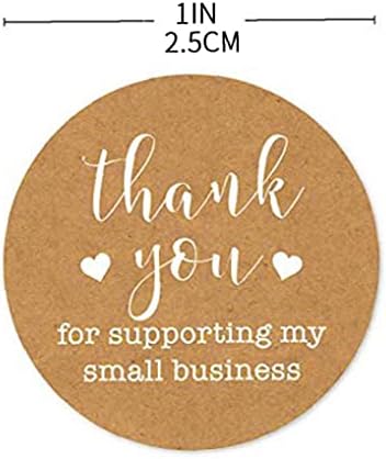 500 ADET Yuvarlak Kraft Kağıt Küçük İşletmemi Desteklediğiniz için teşekkür Ederim Çıkartmalar Rulo Sevimli Kırtasiye Etiketleri