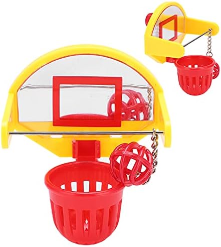 SALUTUY Kuş Mini Sepet Eğitim Oyuncak, Kuş Basketbol Oyunu Hoop Oyuncak Güvenli ve Parlak Yeni Beceriler Öğrenmek Kuşlar Oynamak