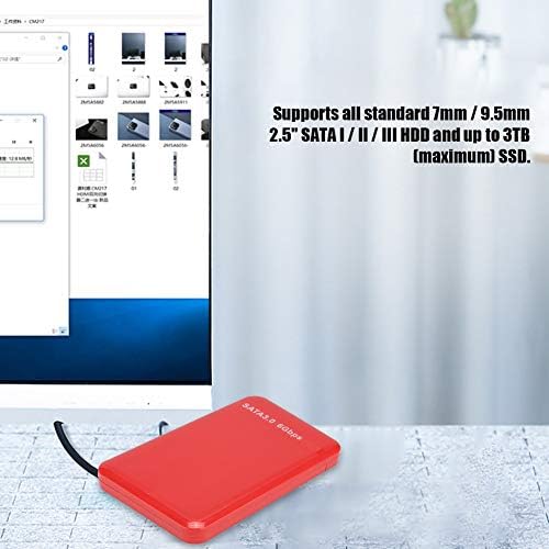 Yüksek Hızlı Sabit Disk Kutusu, XP için Sabit Disk Kutusu ABS 6Gbps 2.5 inç Mikro B Arayüzü(kırmızı)