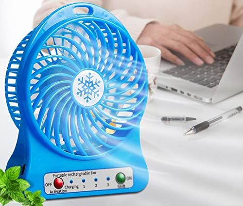 YCZDG Mini Taşınabilir Fan USB Şarj Edilebilir Hava Coole Hız LED Aydınlatma Fonksiyonu masaüstü vantilatör Öğrenci Fanı (Renk: