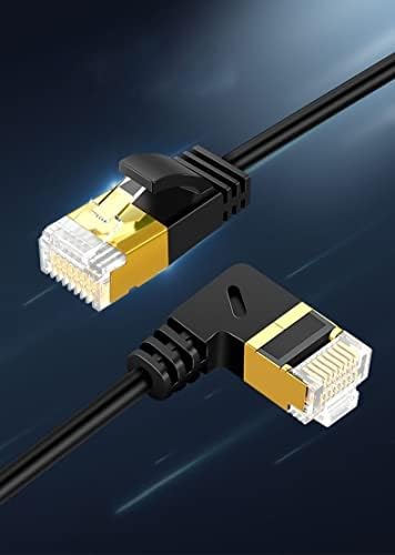 UTP RJ45 Ağ Kablosu Ethernet İnce Kablo RJ45 Cat7 6 LAN Ultra İnce Kablo için Cat6 Uyumlu Yama Kablosu 90 Derece Sağ Açı (Kablo