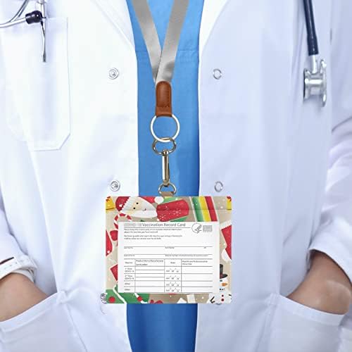Noel Santa Ren Geyiği Kardan Adam Aşı kart tutucu PU CDC Aşılama Kart Koruyucu 4X3 İnç Kart Kol Kapağı Kayıt Aşı PU kart tutucu