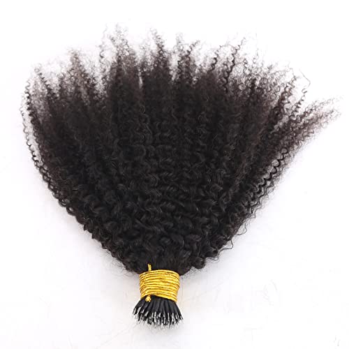 Zikzak Saç Afro Kinky Kıvırcık Nano Yüzükler İpucu Saç Uzantıları Brezilyalı Virgin İnsan Saç 1g / strand 100g 4B 4C Kolay Sopa