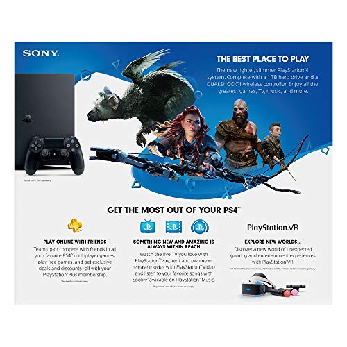 2020 SnowBell Playstation 4 (PS4 Slim) 4 TB Depolama Konsolu Tatil Paketi, DualShock 4 kablosuz denetleyici, HDMI, Siyah, SnowBell