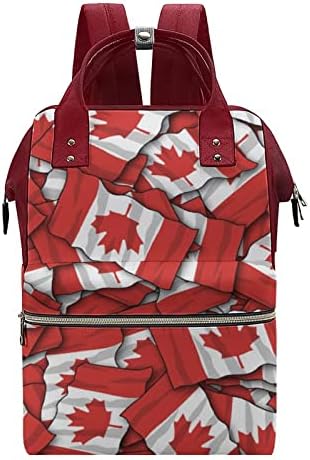 Kanada Bayrağı Bezi Çanta Sırt Çantası Şık Analık Bez Torba İşlevli Su Geçirmez Seyahat Hemşirelik Omuz Sırt Çantası