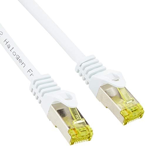 Goobay 91090 RJ45 Patch Kablo Cat 6A S / FTP (Pımf), Cat 7 Ham Kablo ile 500 MHz, Beyaz, 0,5 m, LSZH Halojensiz, Bakır, RJ45