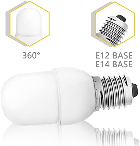 LED C7 S6 Gece Ampulleri 1.5 W, Tonitre Sıcak Beyaz 3000K E12 Taban Mini LED Şamdan Ampul, 15 Watt Eşdeğer Yumuşak Beyaz Küçük
