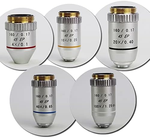 XuuSHA El Dijital Mikroskop Aksesuarları 4X 10X 20X 40X 60X 100X Yarı Planı Akromatik Objektif Lens 195mm için Biyolojik Mikroskop