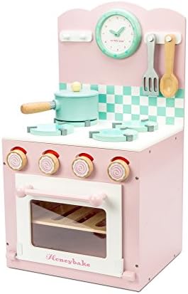 Le Oyuncak Van-Renkli Ahşap Bal Fırını ve Ocak Pembe Set / Ahşap Oyna Pretend Mutfak oyuncak seti / Kız ve Erkek Rol Oynamak