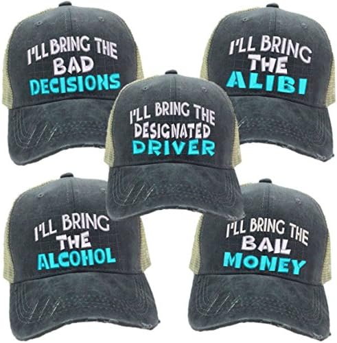 Özel Şapkalar Sıkıntılı Kamyon Şoförü Seti 5 RV Alkol Getireceğim Kötü Kararlar Erkek kadın Komik Beyzbol Kapaklar