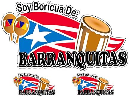 Porto Riko Soya Boricua De Barranquitas Etiket Büyük, 6,2 X 2,7, (Satın Alma ile Bonus Etiket)