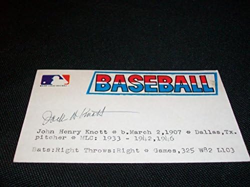 Borwns Whote Sox A'nın John Knott'u (d.81) Otomatik İmzalı Vintage 3x5 İndeks Kartı CM-MLB Kesim İmzaları