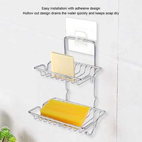 Sabunluk, Sabun depolama tepsisi 2 Katmanlı duş rafı, sabunluk Tutucu Paslanmaz Çelik Banyo Mutfak için