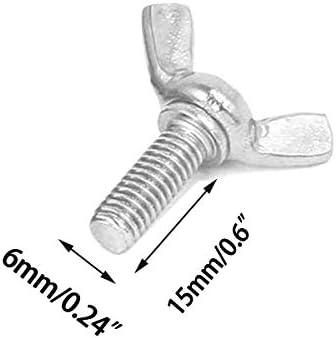 M6x15 Galvanizli Vidalar ve Cıvatalar Çelik Kanat Kelebek Başparmak Vidası Metrik Makine Vidaları (10 ADET)