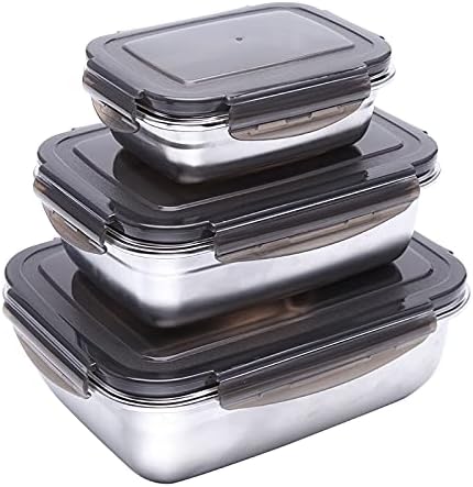 Gıda Konteyner 3 adet/takım Öğle Yemeği Kutusu Paslanmaz Çelik Bento Kutusu Sızdırmaz Paslanmaz Çelik Bento Gıda Kapları için