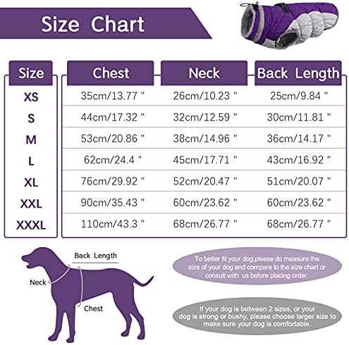 FUAMEY Yastıklı Yelek Köpek Ceket-Yansıtıcı Köpek Kış Ceket Rüzgar Geçirmez Sıcak Kış Köpek Ceket Rahat Köpek Giyim için Soğuk