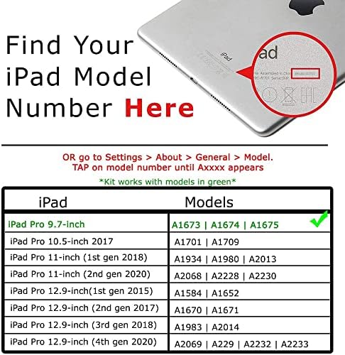 RepairPartsPlus ıçin iPad Pro 9.7 Pil Değiştirme 7306 mAh (9.7, A1673 | A1674 / A1675)