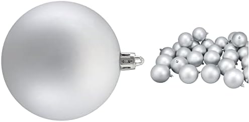 Decorations-32ct Yılbaşı Topu Süsleri Gümüş Kırılmaz Mat 3.25 (80mm) - XMAS10