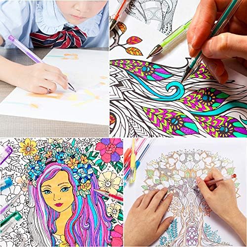 BESTİNG Jel Kalem Kitleri 31 Paket Renkler Renkli Kalem Hiçbir Sızıntı Glitter Çizim için Not Defteri ile Karalamalar Eskiz Prim