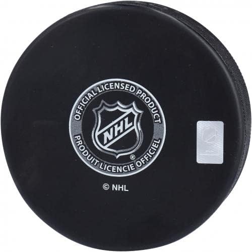 Jared McCann Seattle Kraken İmzalı Hokey Diski Kraken'i Serbest Bırak Yazısı ile-İmzalı NHL Diskleri