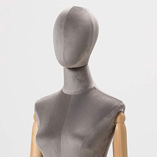 XCTLZG Kadın Manken Torso Vücut Elbise Formu ile Baş ve Altın Tripod Standı için Giyim Elbise Takı Ekran, 8 Renkler( Renk: Koyu