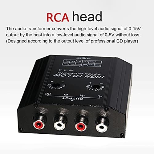 Akozon Ses Dönüştürücü, 12 v 4 Kanal Ses Empedans Dönüştürücü Yüksek Düşük RCA Hattı Araba Stereo Radyo Hoparlör Frekans Filtresi