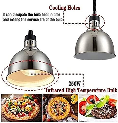 2 adet ısı lambası için Gıda,teleskopik avize,ticari gıda ısıtıcı büfe ve mutfak için Gıda taze ve lezzetli tutmak,Kullanılan