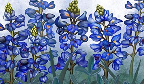 Görsel sanat dekoru Çerçeveli Boyama Texas Bluebonnets Çiçekler Tuval Duvar Sanatı Mavi Çiçek Resim Yatak Odası Oturma Odası