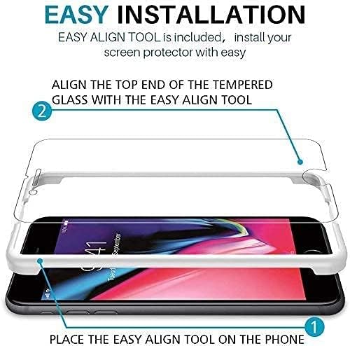 3 Paket LK Ekran Koruyucu iPhone SE 2020, iPhone 8, iPhone 7, iPhone 6s ve iPhone 6 için Uyumlu, Temperli Cam Kasa Dostu, Kurulum