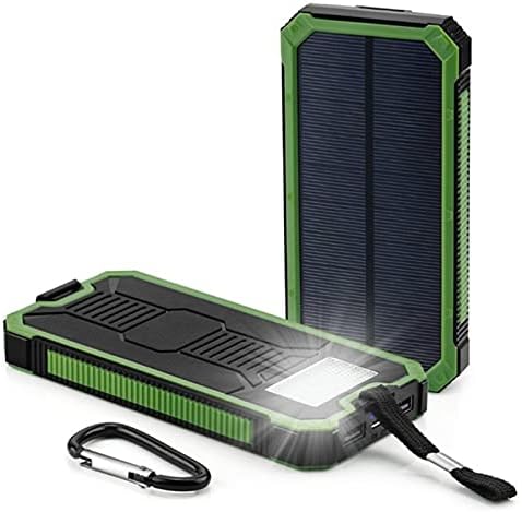 Güneş Enerjisi Bankası 20000mah, Suya Dayanıklı 2 USB Taşınabilir Pil Takımı, 2a Cep Telefonu Şarj Cihazı, Apple, Samsung ve