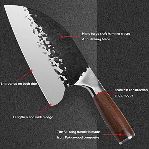 LONSDOW Sırp kasap bıçağı Tam Tang Dövme El Yapımı Profesyonel Mutfak Şef Bıçağı Cleaver Bıçak Kılıf Kalemtıraş