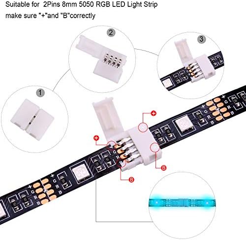 30 Paketleri 4 Pin RGB LED ışık şeridi Konnektörler-iCreating 10mm Unwired Boşluksuz Lehimsiz LED Şerit Şerit Konnektör Adaptörü